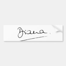 No.34 la signature de princesse Diana Adhésifs Pour Voiture