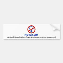 No_maam, organisation nationale des hommes contre  autocollant pour voiture
