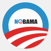 NOBAMA AUTOCOLLANT ROND