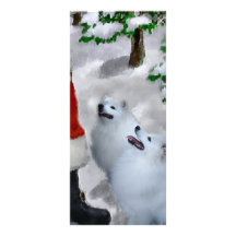 Noël américain de chien esquimau carte double en  couleur