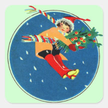 Noël Autocollant Carré