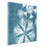 Noël bleu et blanc de flocons de neige toiles tendues
