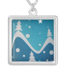 Noël bleu pendentif