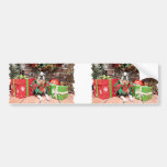Noël - Boston Terrier - élégant Adhésifs Pour Voiture