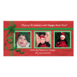 Noël courbe le trésor triple photocarte personnalisée