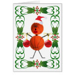 Noël de bande dessinée de basket-ball cartes de vœux