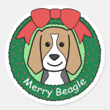 Noël de beagle autocollants