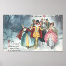 Noël de cru de personnes de la Renaissance Affiche