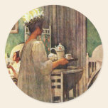 Noël de jour de Carl Larsson St Lucia en Suède autocollants