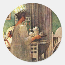 Noël de jour de Carl Larsson St Lucia en Suède Adhésif