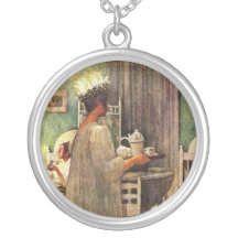 Noël de jour de Carl Larsson St Lucia en Suède Pendentifs