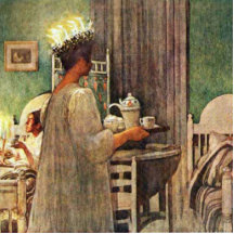 Noël de jour de Carl Larsson St Lucia en Suède Photo Sculptures