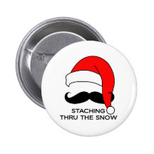 Noël de moustache - Staching par la neige Badge Avec Épingle