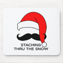 Noël de moustache - Staching par la neige Tapis De Souris