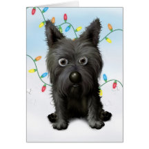 Noël de Terrier de cairn 2 Cartes De Vœux