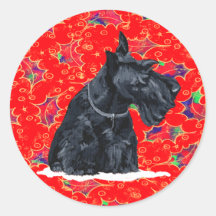 Noël de Terrier d'écossais Autocollant