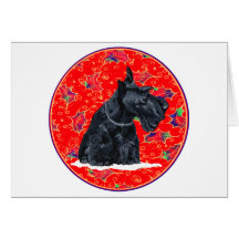 Noël de Terrier d'écossais Cartes De Vœux