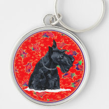 Noël de Terrier d'écossais Porte-clés