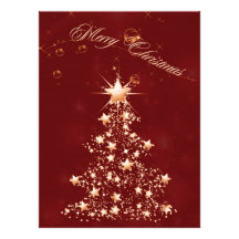 Noël d'or rouge 6,5 x invitation 8,75