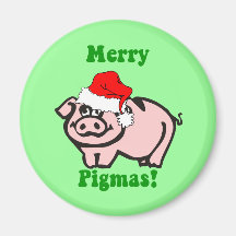 Noël drôle de porc aimant pour réfrigérateur