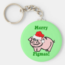 Noël drôle de porc porte-clé