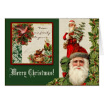 Noël élégant vintage de photo de Santa Carte De Vœux