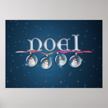 NOEL et BONHOMMES DE NEIGE par SHARON SHARPE Poster