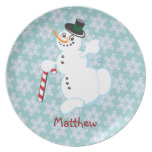 Noël fait sur commande de bonhomme de neige assiettes