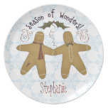 Noël fait sur commande de pain d'épice assiettes pour soirée