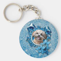 Noël - flocon de neige bleu - ShihPoo - Maggie Porte-clé