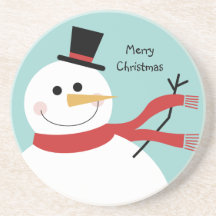 Noël gai de bonhomme de neige dessous de verres