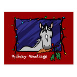 Noël gris mignon de poney carte postale