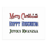 Noël - Hanoukka - Kwanzaa Cartes Postales