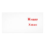 Noël heureux. Rouge et blanc. Coutume Cartes De Vœux Avec Photo