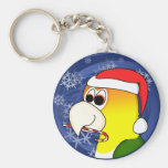 Noël Keychain de caïque gonflé par blanc Porte-clés