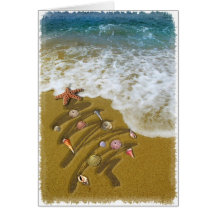 Noël lavé sur le rivage cartes de vœux