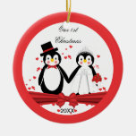 Noël mignon de mariage de jeune mariée et de marié décorations pour sapins de noël