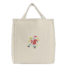 Noël musical - Père Noël Sac Fourre-tout Brodé
