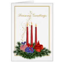 Noël patriotique avec des bougies cartes de vœux
