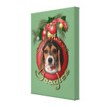 Noël - plate-forme les halls - beagles toile tendue sur châssis