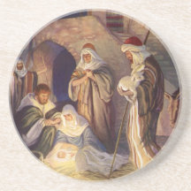Noël religieux vintage, Magi Wisemen de nativité Dessous De Verre