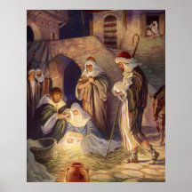 Noël religieux vintage, Magi Wisemen de nativité Affiche