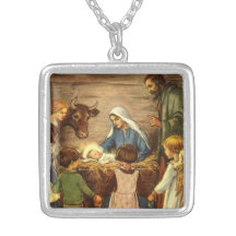 Noël religieux vintage, nativité, bébé Jésus Pendentifs Personnalisés