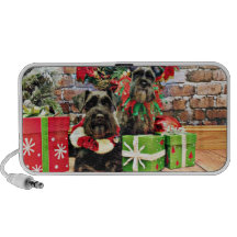 Noël - Schnauzer - Fergie et Fenway Haut-parleur iPod