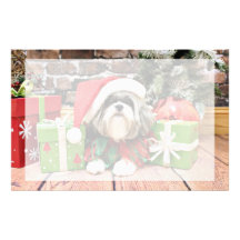 Noël - Shih Tzu - Vince Papier À Lettre Customisable