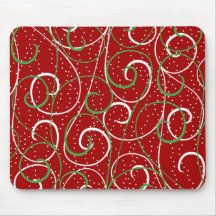 Noël tourbillonne et courbe Mousepad Tapis De Souris