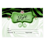 Noël vert animal de noir de zèbre de spa de chèque carte de visite