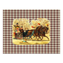 Noël victorien de tour de Sleigh invitations