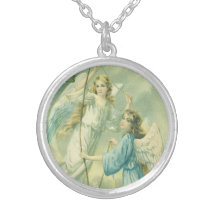 Noël vintage, anges victoriens avec Bell Collier