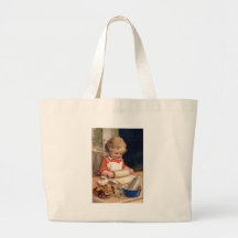 Noël vintage - biscuits de cuisson de fille sacs fourre-tout